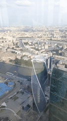 Moscow City skyline from above, multiple angles