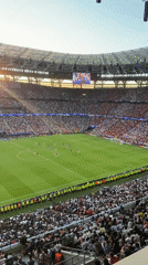 Soccer match draws packed crowd at Budapest's Puskás Aréna