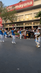Street parade rolls through Malioboro, Yogyakarta