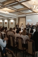 Business conference with traditional elements held in Lviv