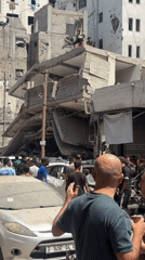 Street-level damage across Gaza neighborhood after morning strike