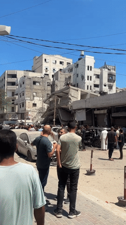 Street-level damage across Gaza neighborhood after morning strike