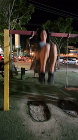 Late night playground activities observed in Búzios park