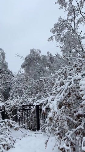 Heavy snow blankets Cheboksary Russia in early morning