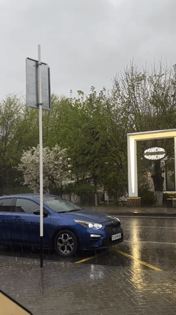Heavy rainfall drenches streets in Gyumri, Armenia