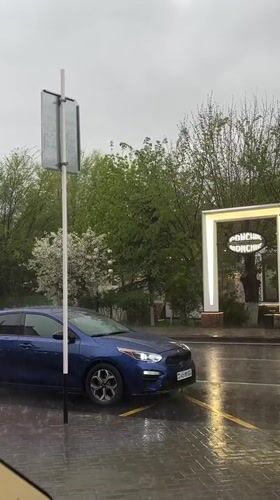 Heavy rainfall drenches streets in Gyumri, Armenia