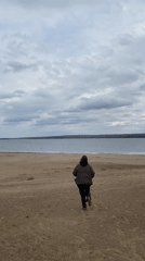 Spring morning recreation captured along Kama River in Chaikovsky, Russia