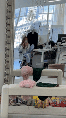 Woman in pajamas spotted in Los Angeles design studio