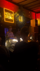 Evening nightlife scene captured at Thai beach entertainment venue