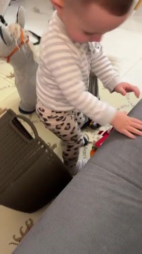 Toddler photographed indoors in Akulovo, Russia