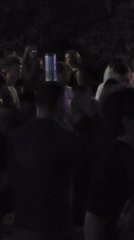 Outdoor night party in Varna under purple lights