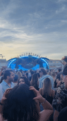 Music festival with illuminated turtle stage draws crowds in Ibiza