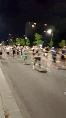 Nighttime marathon draws large crowd in Wrocław, Poland