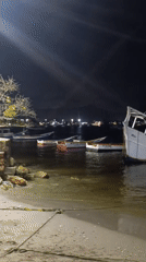 Fishing boats in distress at Juan Griego harbor overnight