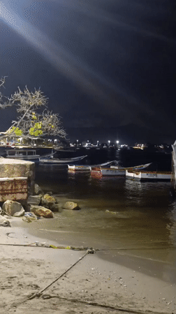 Fishing boats in distress at Juan Griego harbor overnight