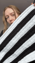 Woman documents early morning crochet session in Krasnoyarsk