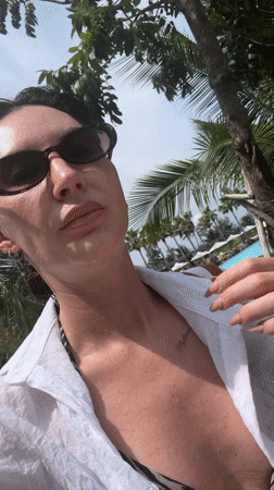 Woman documents morning routine in coastal Vietnam resort area