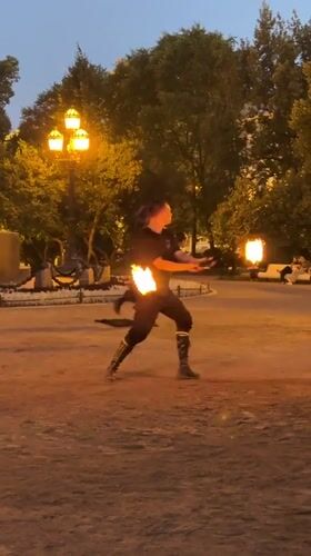 Fire performers and live music take over St. Petersburg streets at dusk
