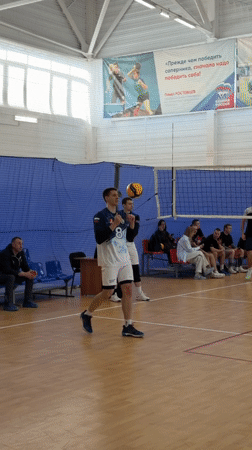 Volleyball practice session observed in Bolshaya Murta gymnasium