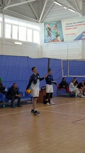 Volleyball practice session observed in Bolshaya Murta gymnasium