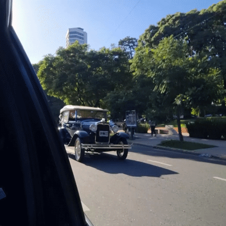 Buenos Aires evening walk captures overpass crowds, park scenes