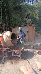 Construction and creek play in rural East Java