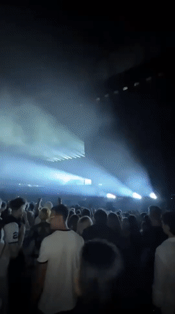 Live event underway in Riga under stage lights and haze