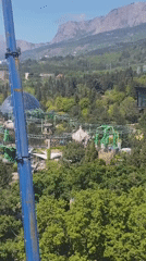 Crane operator captures aerial views of Simeiz amusement park