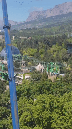 Crane operator captures aerial views of Simeiz amusement park