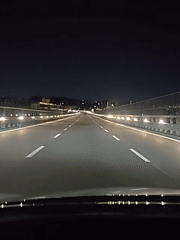 Night highway driving on the outskirts of Naples