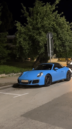 Sports car meetup cruises through historic Veliko Tarnovo streets