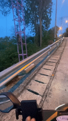 Tourists feed wild monkeys on Haad Rin road at dusk