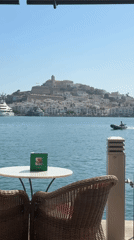 Ibiza Town's marina strip on a sunny August afternoon