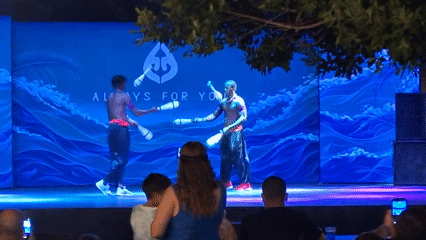 Acrobatic stage show in Kemer: juggling, drums, and dance