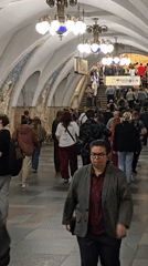 Moscow Metro Commuter Activity Documented During Evening Rush