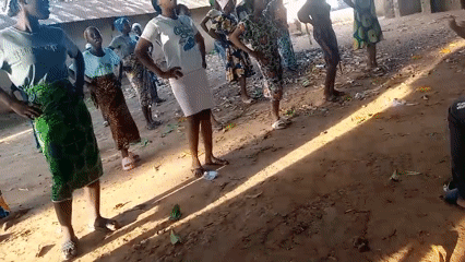Dozen young people gather for outdoor dance activity