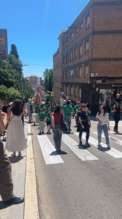 Street parade with giant figures draws crowds in Barcelona