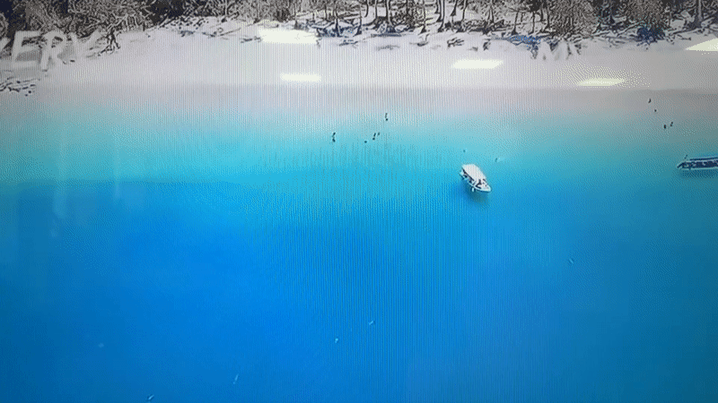 Drone footage of tropical coastlines recorded from Dnipro, Ukraine