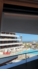 Hotel guest documents afternoon views at SLS Barcelona