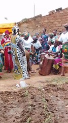 Women celebrate with traditional dancing in Kujama, Nigeria