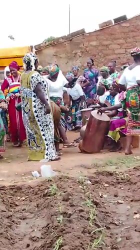 Women celebrate with traditional dancing in Kujama, Nigeria