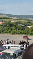 Car drifting demonstration draws crowds in Vladivostok