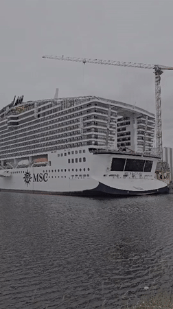 MSC cruise ship under construction at Saint-Nazaire shipyard