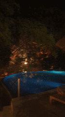 Nighttime resort venue captured with decorative lighting in Kediri