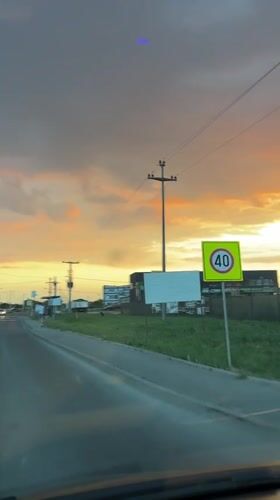 Evening sunset observed from vehicle in Palilula, Serbia