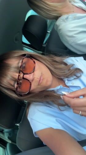 Two women spotted in car in Cannes with music playing