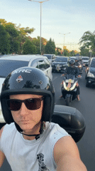 Morning traffic observed across Bali with decorated vehicles