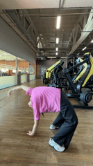 Woman documents gym workout session in Chaikovsky, Russia
