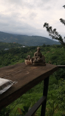 Dusk at a hillside retreat in Thôn 3, Vietnam