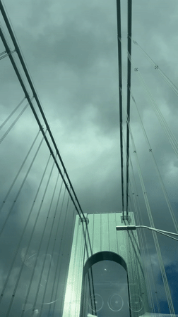 Vehicle passenger films bridge tower in New York area